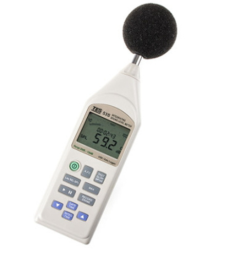 [테스] 휴대용 소음측정계 TES-53S (환경부형식승인등록,30~130dB,데이터전송) 소음측정기 데시벨측정기 등가소음계 디지털소음계